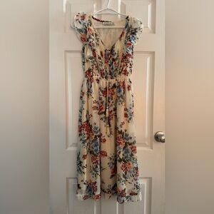 Abercrombie & Fitch Floral Cream Dress